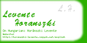 levente horanszki business card