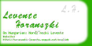 levente horanszki business card